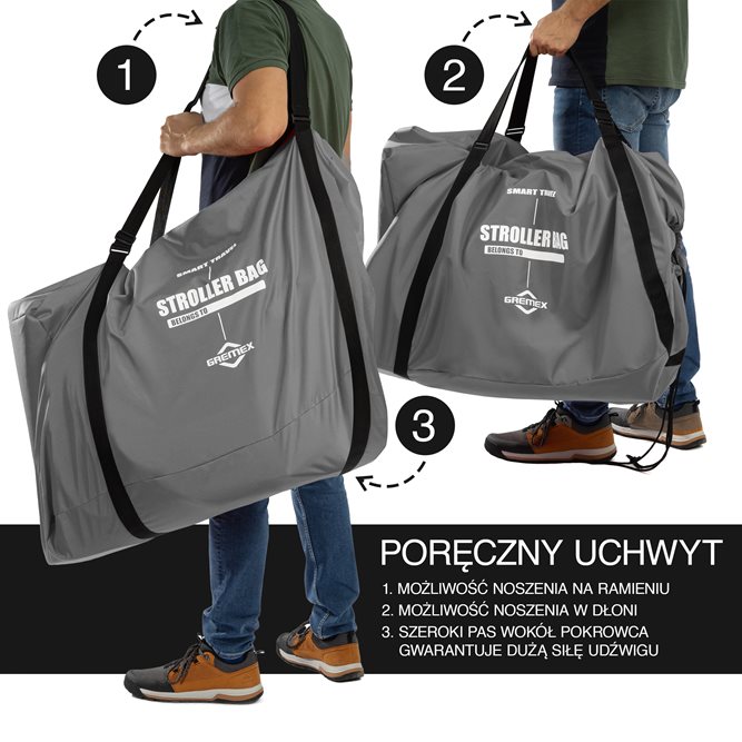 Pokrowiec, worek na wózek szary