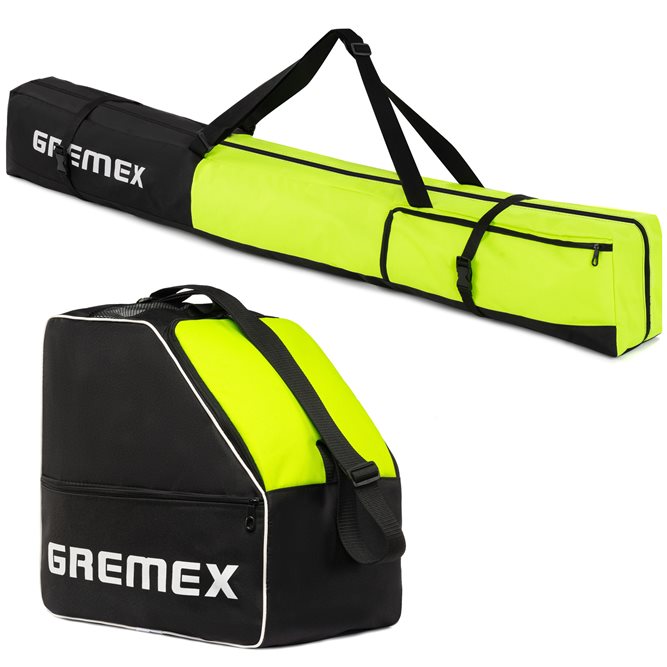Zestaw pokrowiec na buty+narty narciarskie neon 160/180cm