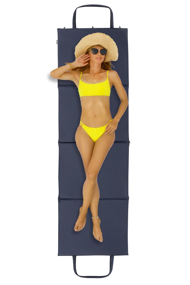 Mata plażowa rozpinana na kamieniste plaże 200x62cm wzór granatowy