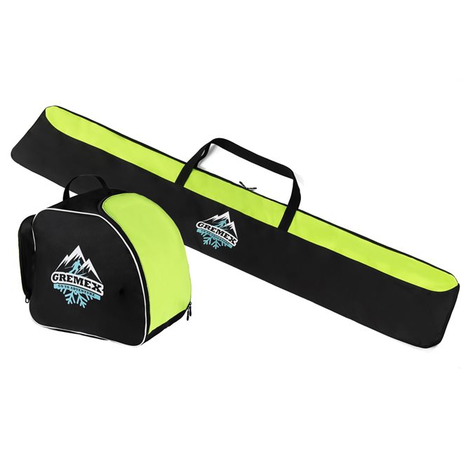 Zestaw BASIC pokrowiec na buty+narty neon 160/180cm