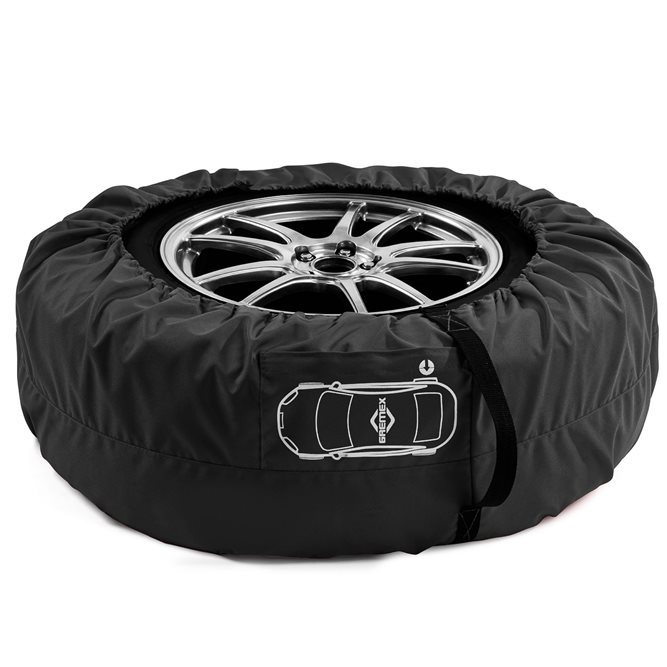 Uniwersalny zestaw 4 szt. pokrowców na koła zapasowe czarny z klamrą