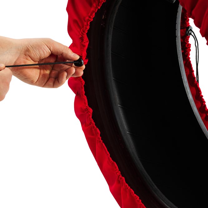 Uniwersalny zestaw 4 szt. pokrowców na koła zapasowe czerwony z klamrą