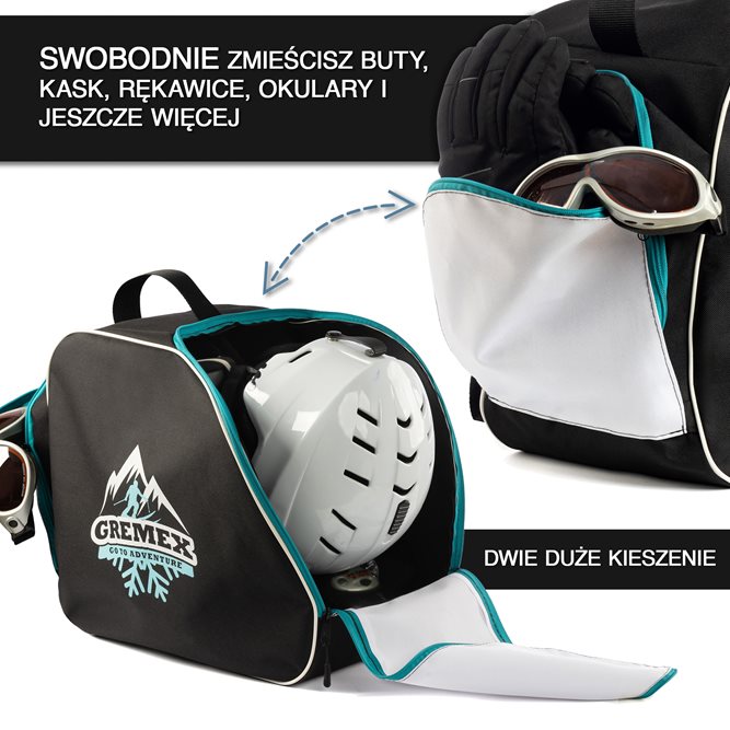 Zestaw BASIC pokrowiec na buty+narty czarno-różowy 160/180cm