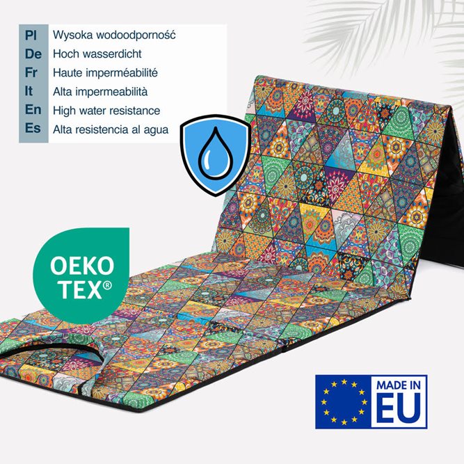 Mata plażowa rozpinana na kamieniste plaże 200x62cm wzór mandala