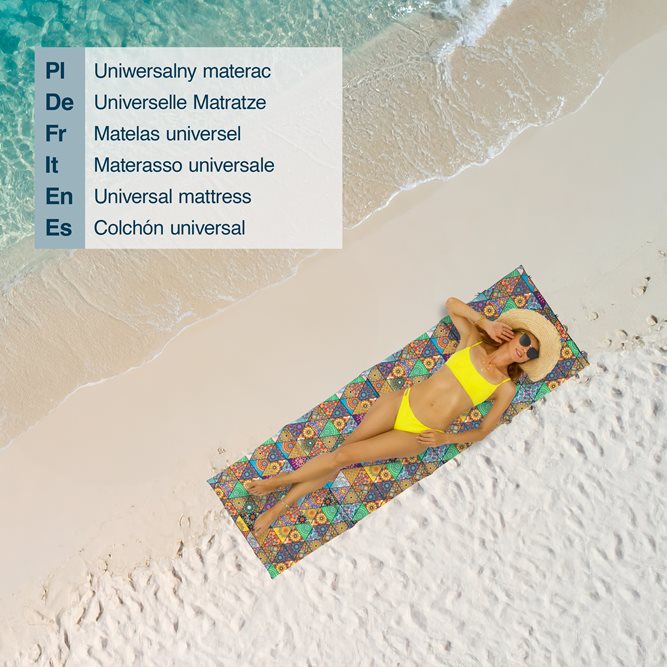 Mata plażowa rozpinana na kamieniste plaże 200x62cm wzór mandala