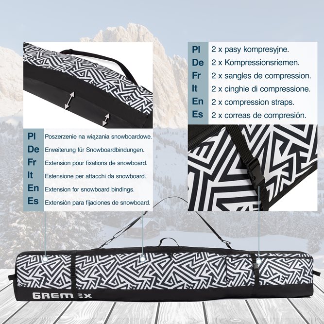 Pokrowiec na deskę snowboard czerwony