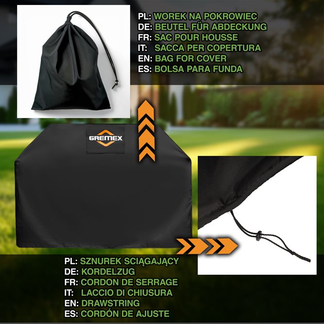 Pokrowiec na grill ogrodowy 165x60x116cm z wentylacją wzmacniany wodoo