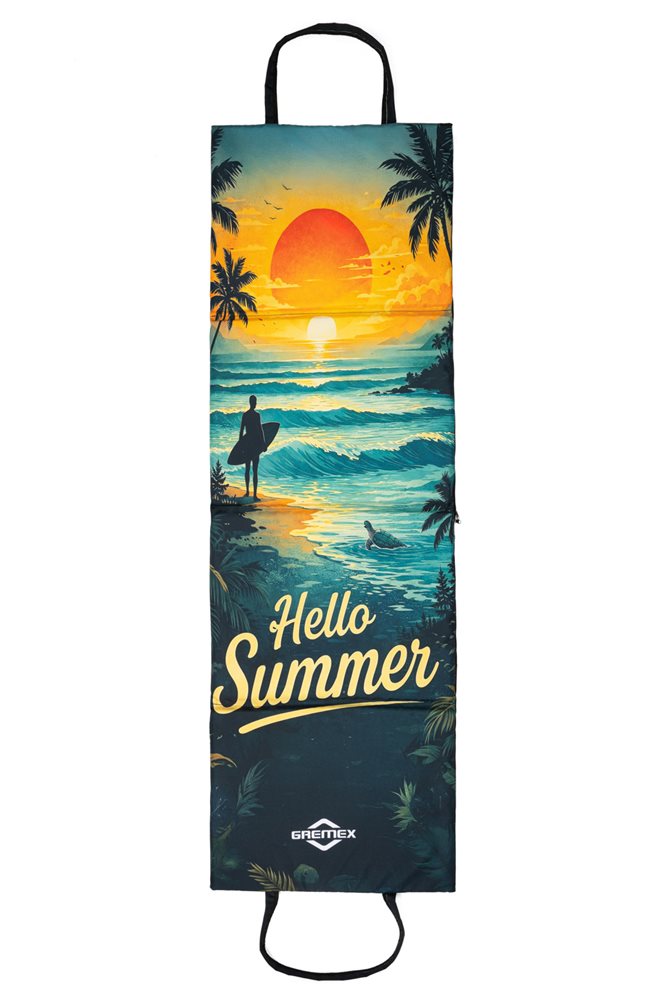 Mata plażowa rozpinana na kamieniste plaże 200x62cm wzór zachód słońca