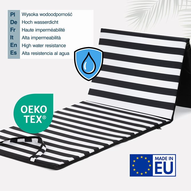 Mata plażowa rozpinana na kamieniste plaże 200x62cm wzór pasy