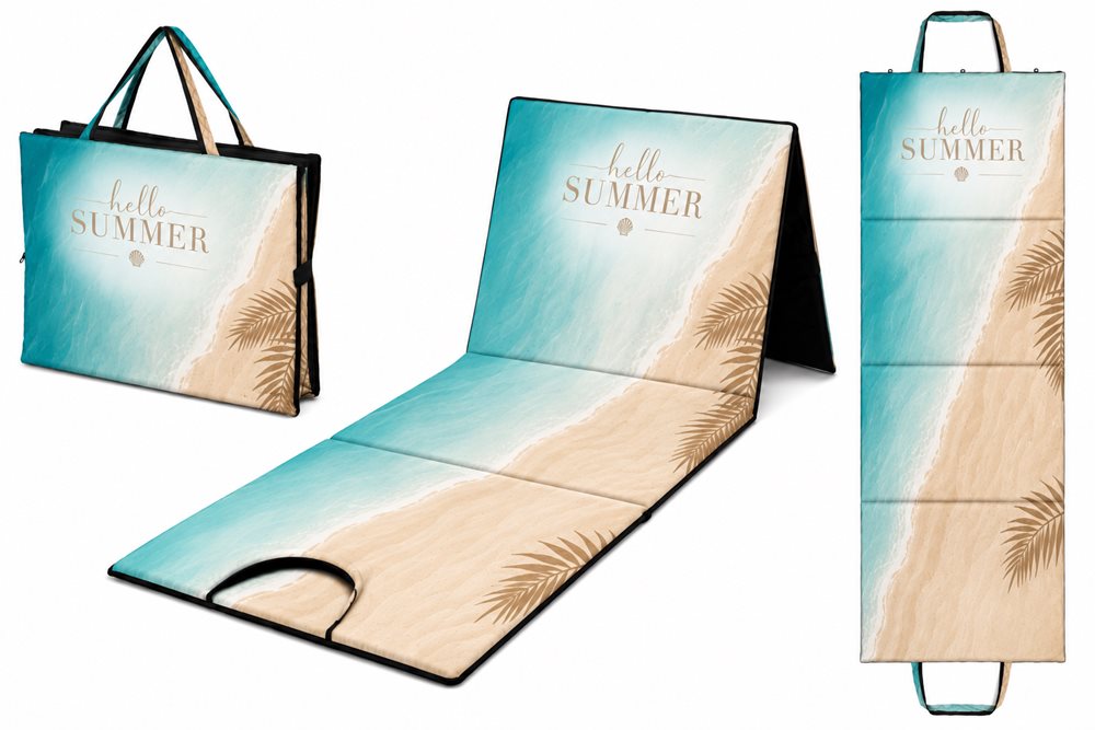 Mata plażowa rozpinana na kamieniste plaże 200x62cm wzór plaża