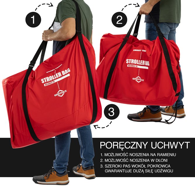 Pokrowiec, worek na wózek czerwony