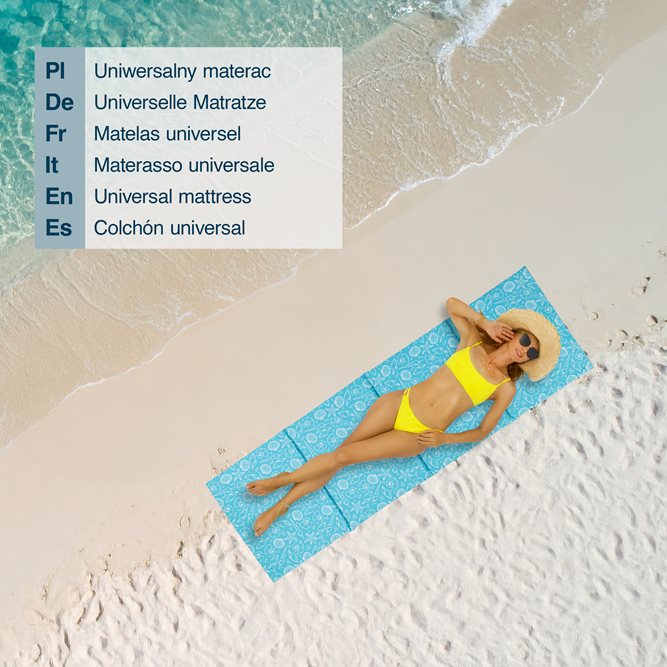 Mata plażowa rozpinana na kamieniste plaże 200x62cm wzór muszelki