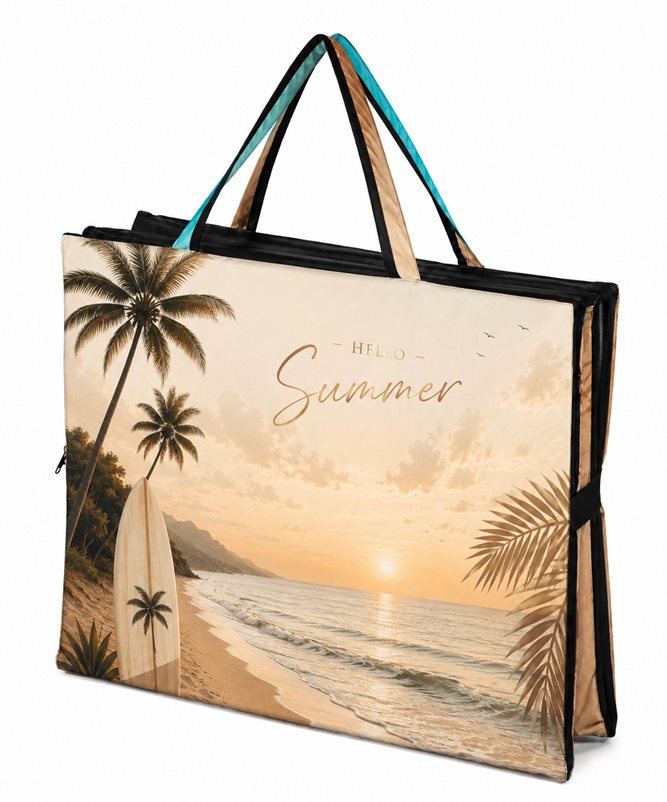 Mata plażowa rozpinana na kamieniste plaże 200x62cm wzór deska