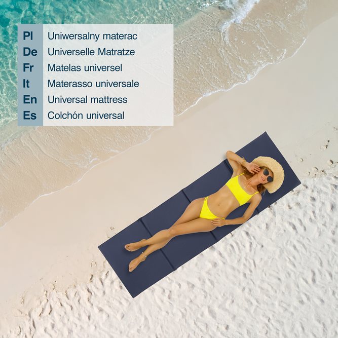 Mata plażowa rozpinana na kamieniste plaże 200x62cm wzór granatowy