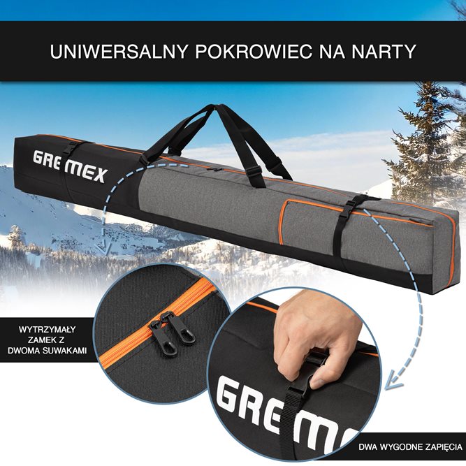 Pokrowiec na narty Premium Len 160/180cm