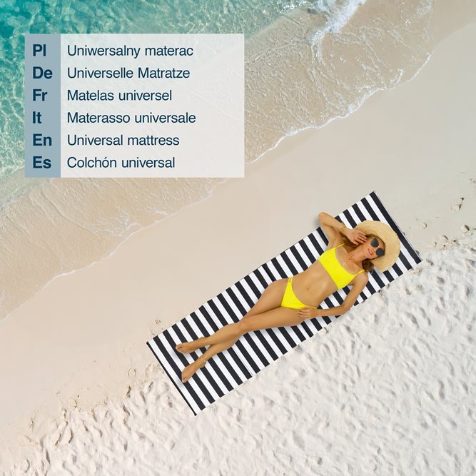 Mata plażowa rozpinana na kamieniste plaże 200x62cm wzór pasy