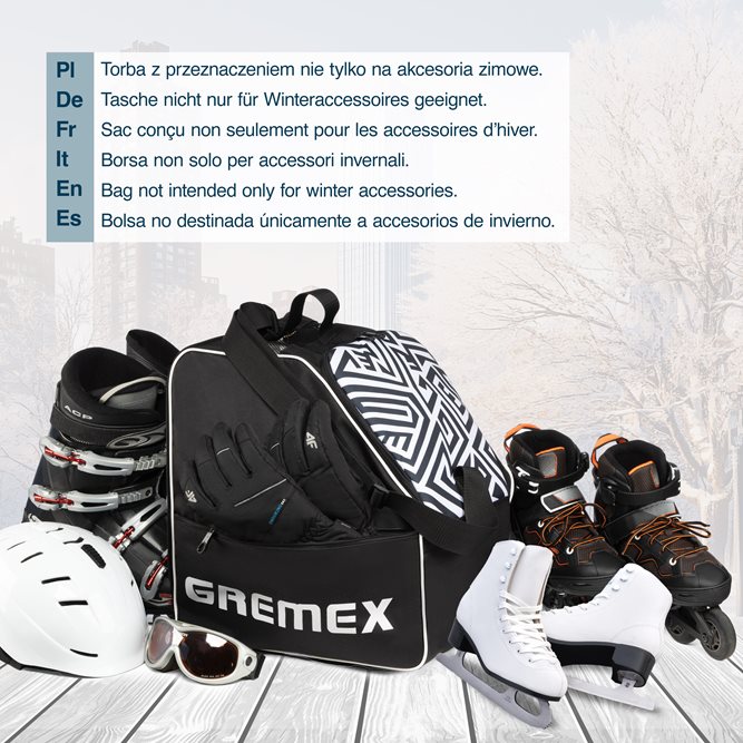 Zestaw PREMIUM pokrowiec na buty+narty czarno-niebieski 160/180cm