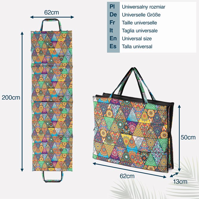Mata plażowa rozpinana na kamieniste plaże 200x62cm wzór mandala