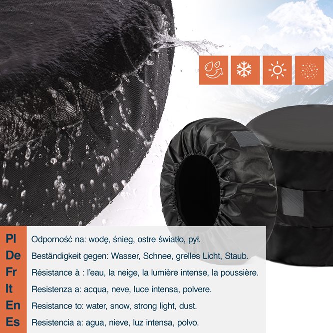 Zestaw 4 szt. pokrowców na koła zapasowe 17-20cali