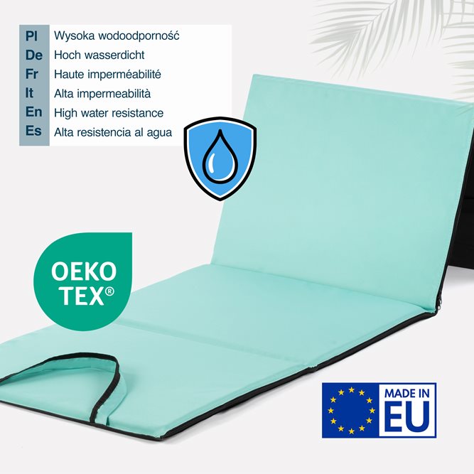 Mata plażowa rozpinana na kamieniste plaże 200x62cmwzór miętowy