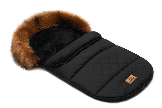 Śpiworek dla dziecka do wózka gondoli fotelika czarny pikowany+mufki