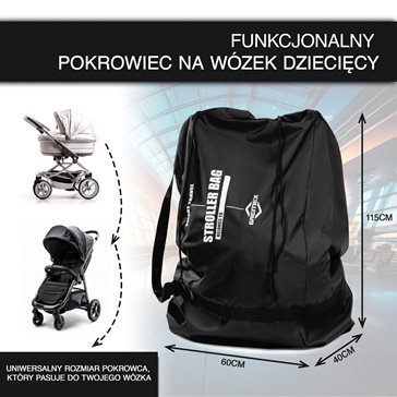 Pokrowiec, worek na wózek czarny