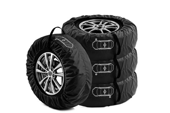 Uniwersalny zestaw 4 szt. pokrowców na koła zapasowe czarny z klamrą