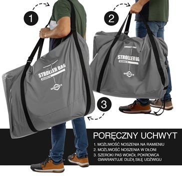 Pokrowiec, worek na wózek szary