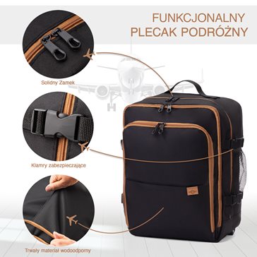 Plecak Premium Czarny Ryanair/Wizzair