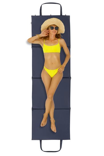 Mata plażowa rozpinana na kamieniste plaże 200x62cm wzór granatowy