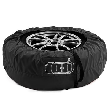 Uniwersalny zestaw 4 szt. pokrowców na koła zapasowe czarny z klamrą