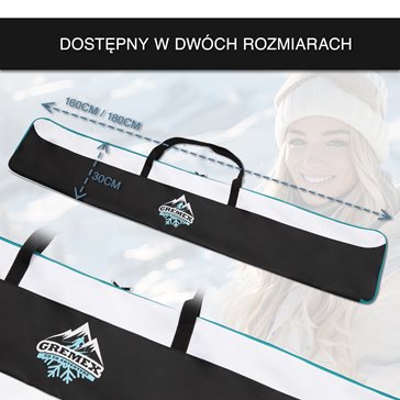 Zestaw BASIC pokrowiec na buty+narty neon 160/180cm