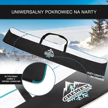 Pokrowiec BASIC na narty czarno-różowy 160/180cm