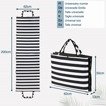 Mata plażowa rozpinana na kamieniste plaże 200x62cm wzór pasy