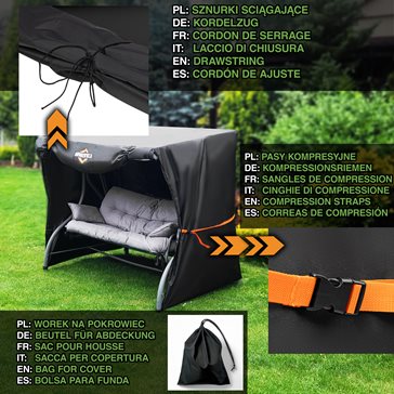 Pokrowiec na huśtawkę ogrodową 215x150x155cm