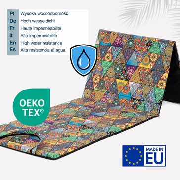 Mata plażowa rozpinana na kamieniste plaże 200x62cm wzór mandala