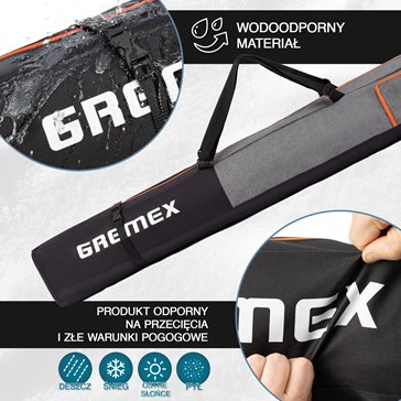 Pokrowiec na narty Premium Czerwony 160/180cm