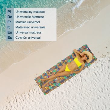 Mata plażowa rozpinana na kamieniste plaże 200x62cm wzór mandala