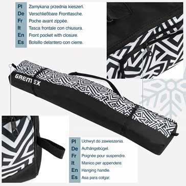 Pokrowiec na deskę snowboard czarno-różowy