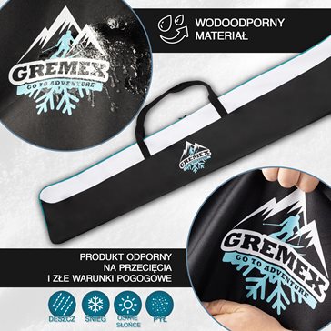 Zestaw BASIC pokrowiec na buty+narty czerwony 160/180cm