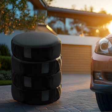 Zestaw 4 szt. pokrowców na koła zapasowe 14-17 cali