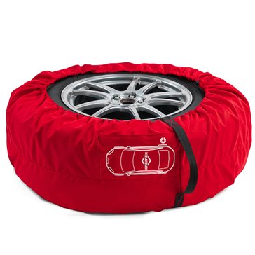 Uniwersalny zestaw 4 szt. pokrowców na koła zapasowe czerwony z klamrą