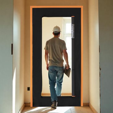 Drzwi remontowe z oknem