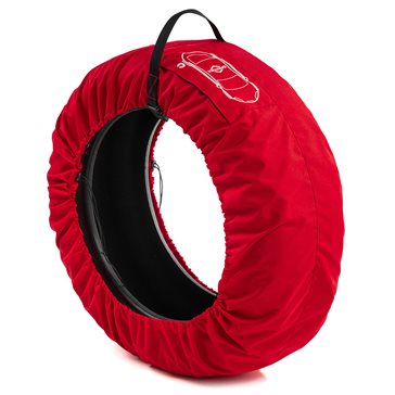 Uniwersalny zestaw 4 szt. pokrowców na koła zapasowe czerwony z klamrą