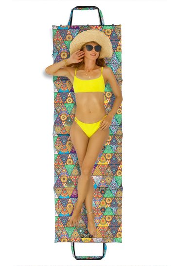 Mata plażowa rozpinana na kamieniste plaże 200x62cm wzór mandala