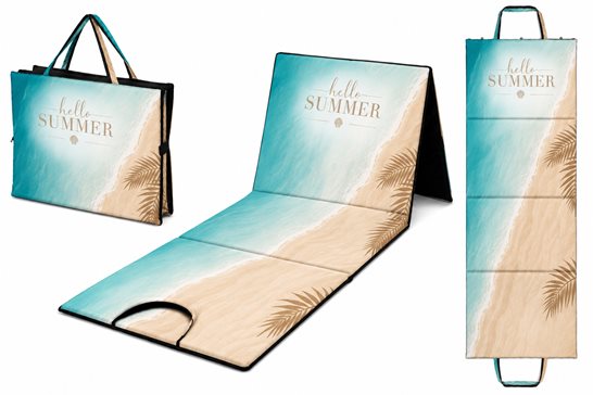 Mata plażowa rozpinana na kamieniste plaże 200x62cm wzór plaża