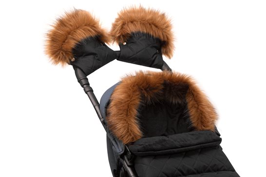 Śpiworek dla dziecka do wózka gondoli fotelika czarny pikowany+mufki