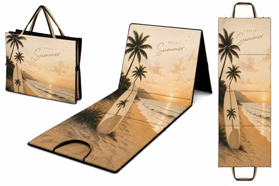 Mata plażowa rozpinana na kamieniste plaże 200x62cm wzór deska