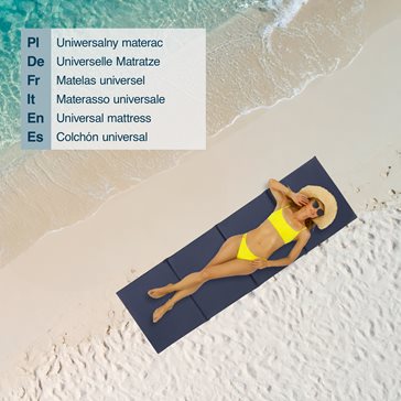 Mata plażowa rozpinana na kamieniste plaże 200x62cm wzór granatowy