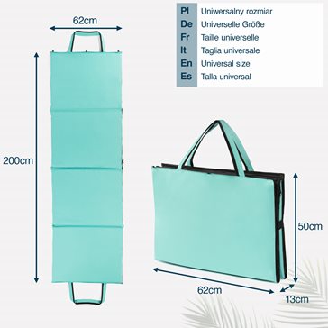 Mata plażowa rozpinana na kamieniste plaże 200x62cmwzór miętowy